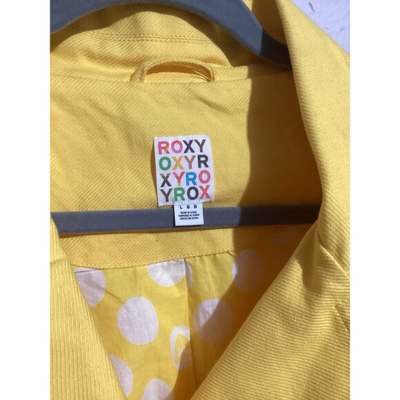 Roxy Yellow 100% Cotton Double Breasted Jacket L - Picture 3 of 5